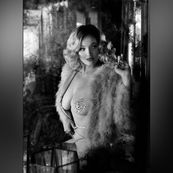 jocelyn Blush Pink Feathered Faux-Fur Utility Jacket - Picture 2 of 10